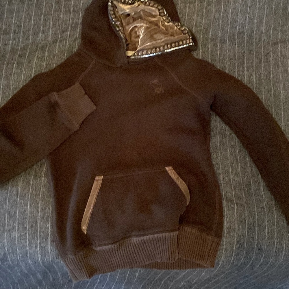 Classic Abercrombie & Fitch Women’s Hoodie, size Medium, with velvet/beaded hood